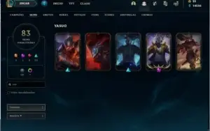 Conta De League of Legends Gold 4, 82 skins e 9 cromas.