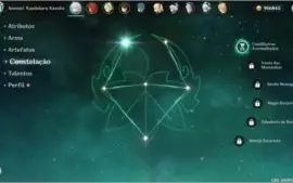 AR50 Kazuha C1, Diluc, Zhongli e Qiqi+Tumulo do Lobo e Harpa