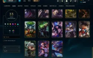 Platina 1 com 75 Champs e 33 Skins ( ADC / SUP )