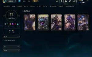 Platina 1 com 75 Champs e 33 Skins ( ADC / SUP )
