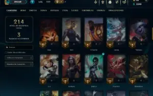 Platina 1 com 75 Champs e 33 Skins ( ADC / SUP )