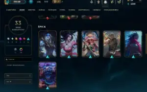 Platina 1 com 75 Champs e 33 Skins ( ADC / SUP )
