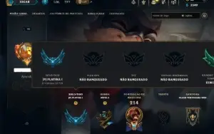 Platina 1 com 75 Champs e 33 Skins ( ADC / SUP )