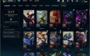 Conta bronze 3 com 58 skins e 88 champs