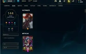 Conta prata 4 com TODOS os champs e 144 Skins
