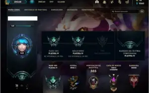 Conta platina 4 Soloduo/Flex com 63 skins e 109 champs