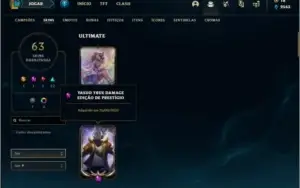 Conta platina 4 Soloduo/Flex com 63 skins e 109 champs