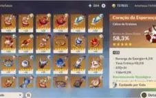Conta de Genshin Impact  Hu tao+Eula+Keqing+Mona+Jean Ar 51
