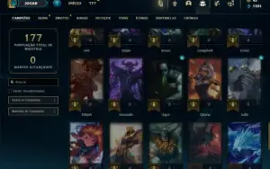Esmeralda 2 com 60 Champs e 26 Skins + 5 Vitoriosas