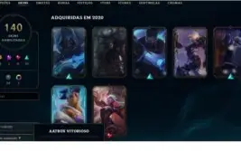 Vendo Conta Diamante 4 com 140 SKINS e 148 Campeões