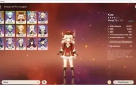 NA - AR42 - KEQING, KLEE +9 PERSONAGENS E ATLAS CELESTIAL