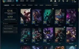 Conta platina 4 com 145 champs e 75 skins