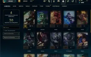 Unranked com 25 Champs e 12 Skins  da Riven + 29 Cromas