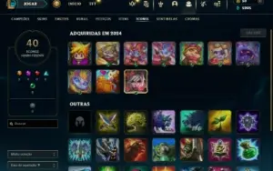 Unranked com 25 Champs e 12 Skins  da Riven + 29 Cromas
