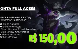 LOL Full Access - MMR Esmeralda soloq/Dima Flex; Skins e+!