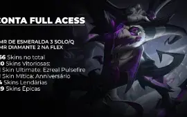 LOL Full Access - MMR Esmeralda soloq/Dima Flex; Skins e+!