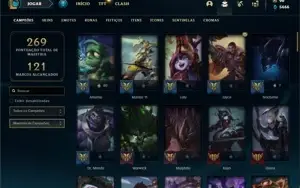 Conta prata 4 com 90 Champs e 57 Skins + Prestigio da LUX