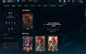 Conta prata 4 com 90 Champs e 57 Skins + Prestigio da LUX