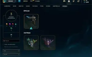 Conta prata 4 com 90 Champs e 57 Skins + Prestigio da LUX
