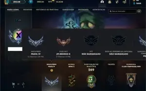 Conta prata 4 com 90 Champs e 57 Skins + Prestigio da LUX