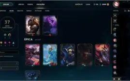Conta GOLD IV com 78 Campeões, 37 skins e com borda gold!!!
