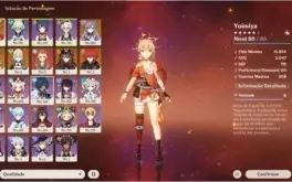 AR45 Hutão, Yoimiya, Diluc, Keqing e Jean