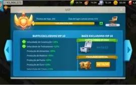 Conta de Rise of Kingdoms - 43,9M poder / VIP 10