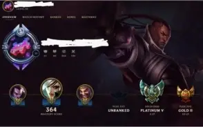 Conta com Borda de Diamante e 206 Skins