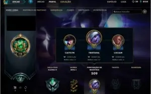 conta League of Legends plat IV + 144 skins + MMR alto