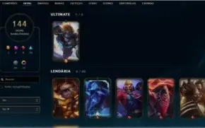 conta League of Legends plat IV + 144 skins + MMR alto