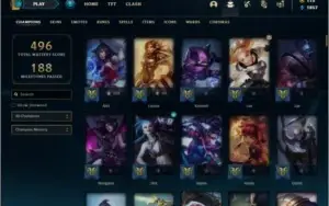 Conta no servidor N.A com TODOS os champs e 290 skins