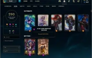 Conta no servidor N.A com TODOS os champs e 290 skins