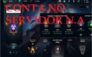 Conta no servidor N.A com TODOS os champs e 290 skins