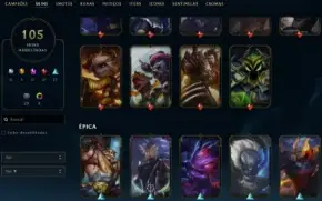 Conta League of Legends Full Acesso - 129 Champs e 105 Skins