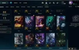 Conta LoL, Platina lll, Várias Skins