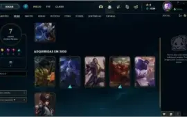 Conta LoL, Platina lll, Várias Skins