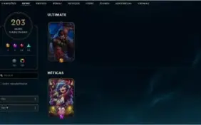 Conta lol plat 1 203 skins