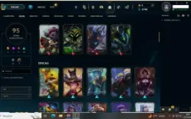 Conta de lol todos os campeões level 467 com 95 skins