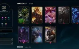 CONTA LEVEL 25 BOM PARA SMURF COM MUITAS SKINS E CHAMPS.