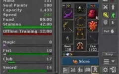 TIBIA RP 145+EK 113 GLADERA SEM RK 1kk,200 skills 100+
