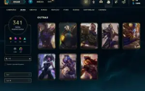 Unranked com TODOS os champs e 341 Skins + 9 Prestigios