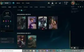Conta com 2615 RP unranked lvl 122 com dados de criação