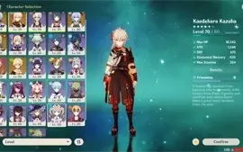 Conta AR 55 com Kazuha Ayato Ganyu Jade Cutter Jade Spear