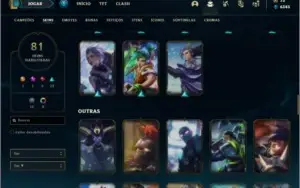 Conta platina 1 com 116 champs e 81 skins ( MAIN TOP )