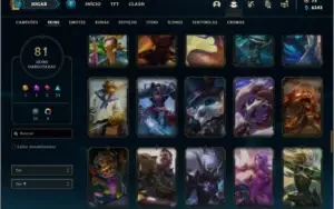 Conta platina 1 com 116 champs e 81 skins ( MAIN TOP )