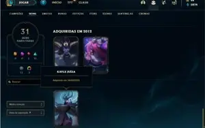 Conta ouro 2 com 73 Champs e 31 Skins + KAYLE JUIZA RARA