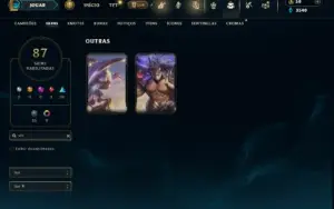 Platina 1 com 150 Champs e 87 Skins
