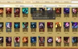 Conta Platina 05 119 champ 80 skins 09 pg de runas
