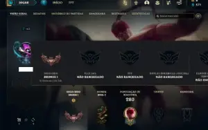 Conta bronze 1 com 90  Champs e 52 Skins + 4 Fragmentos