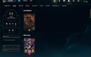 Conta bronze 1 com 90  Champs e 52 Skins + 4 Fragmentos